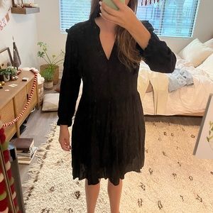 Anthropologie Black Ruffle Dress